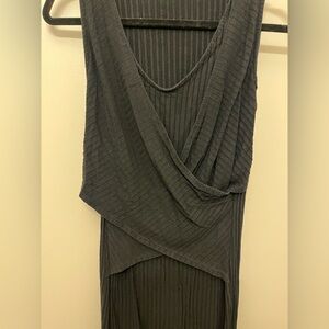 Mango Gray Asymmetrical Sheath Dress Cowl Neck Sleeveless